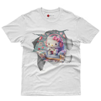 Hello kitty tee shirt - Hello kitty gamer cute funny graphic tees - Unisex novelty cotton t shirt - Lusy Store LLC