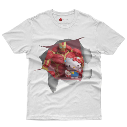 Hello kitty tee shirt - Ironman Hello Kitty funny graphic tees - Unisex novelty cotton t shirt - Lusy Store LLC