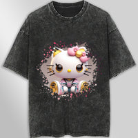 Hello kitty tee shirt - Luxury cute graphic tees - Unisex wide sleeve style - Lusy Store LLC