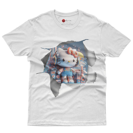 Hello kitty tee shirt - Music funny graphic tees - Unisex novelty cotton t shirt - Lusy Store LLC