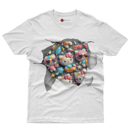 Hello kitty tee shirt - Summer cute funny graphic tees - Unisex novelty cotton t shirt - Lusy Store LLC