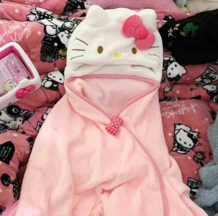 Hello Kitty Wearable Blanket Shawl Cloak - Lusy Store LLC