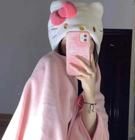 Hello Kitty Wearable Blanket Shawl Cloak - Lusy Store LLC