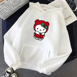 Hello Kitty White Hoodie - Lusy Store LLC