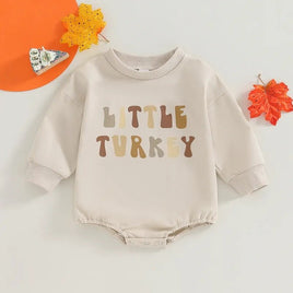 Infants Halloween Pumpkin Jumpsuit with Color Matching Long Sleeves and Letters Print - Lusy Store LLC