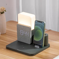 LED Light Bedside Lamp Qi Wireless Charger Dock - Lusy Store LLC 