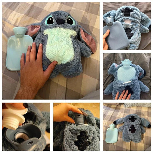 Kawaii Plush Hot Water Bottle - Lilo & Stitch Cartoon Anime - Large Hand Warmer for Women and Kids - Lusy Store LLC