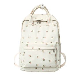 Korean Style Floral Schoolbag for Girls - Cute and Functional Backpack for Junior and Middle School Students - Lusy Store LLC