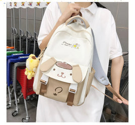 Kuromi Backpack Cute School Bag Anime Shoulder Bag Melody PomPom Purin Bag - Lusy Store LLC