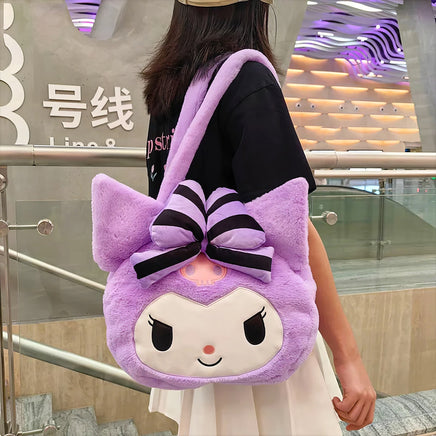 Kuromi Backpack Kawaii Plush Bag Cute Cartoon Handbag Makeup Storage Bag Gifts - Lusy Store LLC