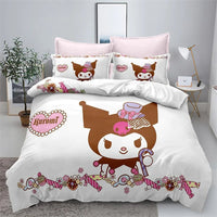 Kuromi Bedding Set 3D Soft Polyester Duvet Cover and Pillowcase Teen Kids Room Decor - Lusy Store LLC