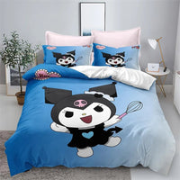 Kuromi Bedding Set 3D Soft Polyester Duvet Cover and Pillowcase Teen Kids Room Decor - Lusy Store LLC