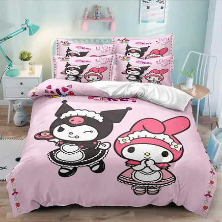 Kuromi Bedspread Quilt Cover Bedding Set Cosplay Accessories Children's Gifts - Lusy Store LLC