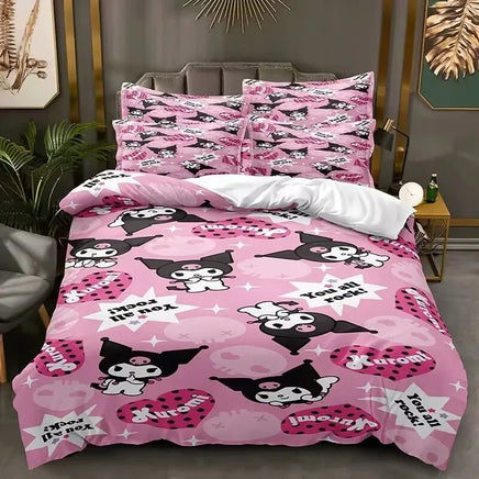 Kuromi Bedspread Quilt Cover Bedding Set Cosplay Accessories Children's Gifts - Lusy Store LLC