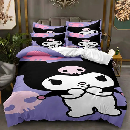 Kuromi Bedspread Quilt Cover Bedding Set Cosplay Accessories Children's Gifts - Lusy Store LLC