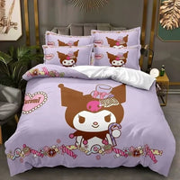 Kuromi Bedspread Quilt Cover Bedding Set Cosplay Accessories Children's Gifts - Lusy Store LLC