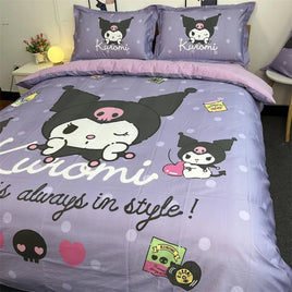 Kuromi Duvet Cover Purple Style Single Double Soft and Comfortable - Lusy Store LLC