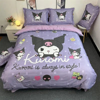 Kuromi Duvet Cover Purple Style Single Double Soft and Comfortable - Lusy Store LLC