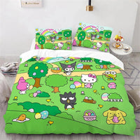 Kuromi Hello Kitty Duvet Cover Bedding Set Single Double Size Various Designs Gift Boys Girls Room Decor - Lusy Store LLC