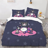 Kuromi Hello Kitty Duvet Cover Bedding Set Single Double Size Various Designs Gift Boys Girls Room Decor - Lusy Store LLC