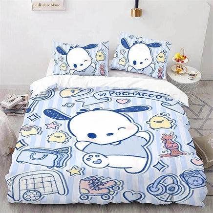 Kuromi Hello Kitty Duvet Cover Bedding Set Single Double Size Various Designs Gift Boys Girls Room Decor - Lusy Store LLC