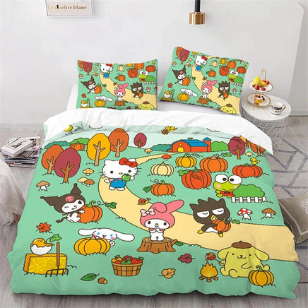 Kuromi Hello Kitty Duvet Cover Bedding Set Single Double Size Various Designs Gift Boys Girls Room Decor - Lusy Store LLC