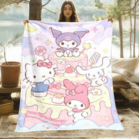 Kuromi Melody Hello Kitty Blanket For Sofas Bedroom Living Rooms Travel Picnics - Lusy Store LLC