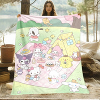 Kuromi Melody Hello Kitty Blanket For Sofas Bedroom Living Rooms Travel Picnics - Lusy Store LLC