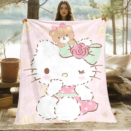 Kuromi Melody Hello Kitty Blanket For Sofas Bedroom Living Rooms Travel Picnics - Lusy Store LLC