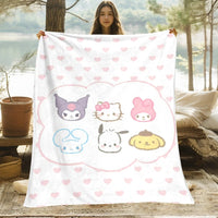 Kuromi Melody Hello Kitty Blanket For Sofas Bedroom Living Rooms Travel Picnics - Lusy Store LLC