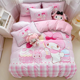 Kuromi My Melody Duvet Cover Girl Children Cartoon Cute Bedding Set for Bedroom Decoration - Lusy Store LLC