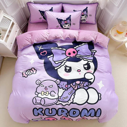 Kuromi My Melody Duvet Cover Girl Children Cartoon Cute Bedding Set for Bedroom Decoration - Lusy Store LLC