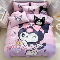 Kuromi My Melody Duvet Cover Girl Children Cartoon Cute Bedding Set for Bedroom Decoration - Lusy Store LLC