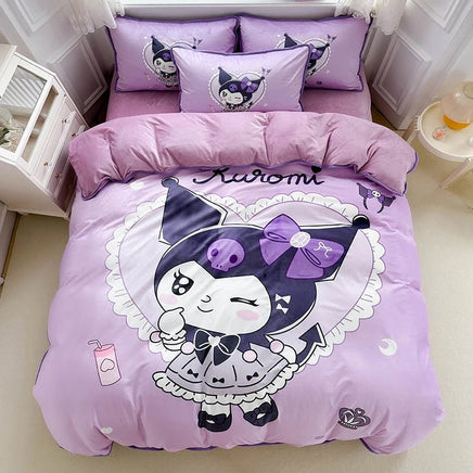 Kuromi My Melody Duvet Cover Girl Children Cartoon Cute Bedding Set for Bedroom Decoration - Lusy Store LLC