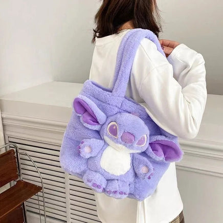 Large Capacity Stitch Cartoon Plush Toy Strawberry Bear Bag for Student Storage - Lusy Store LLC