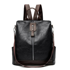 Leather Backpack Fashion Anti - theft High Quality PU Leather Travel Backpack - Lusy Store LLC