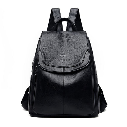 Leather Backpack Fashion Female Shoulder Bag Mochilas School Bags For Teenage Girls - Lusy Store LLC