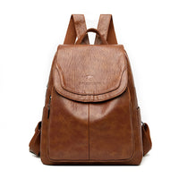 Leather Backpack Fashion Female Shoulder Bag Mochilas School Bags For Teenage Girls - Lusy Store LLC