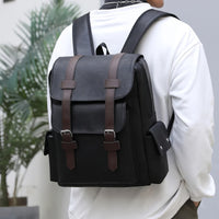 Leather Backpack Male Large Laptop PU Leather For Teenagers Boys - Lusy Store LLC