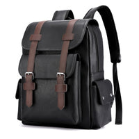 Leather Backpack Male Large Laptop PU Leather For Teenagers Boys - Lusy Store LLC