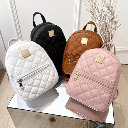 Leather Backpack Mini PU Leather Multifunction Crossbody Bag Luxury Shoulder Bag - Lusy Store LLC