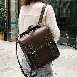 Leather Backpack Vintage Fashion School Bag for Girls Female Pu Leather High Quality - Lusy Store LLC