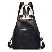 Leather Backpack Zipper Female Teenage Girls Chest Bag Travel BackPack - Lusy Store LLC