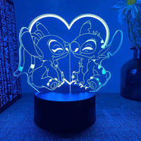 Lilo & Stitch 3D LED Figurine Night Light - USB Table Lamp for Bedroom Decoration - Lusy Store LLC