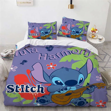 Lilo & Stitch Duvet Cover Cartoon Animation Style Single Double Bedding Set King Size Room Decoration - Lusy Store LLC