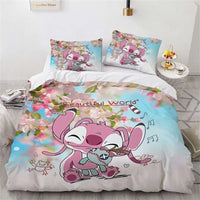 Lilo & Stitch Duvet Cover Cartoon Animation Style Single Double Bedding Set King Size Room Decoration - Lusy Store LLC