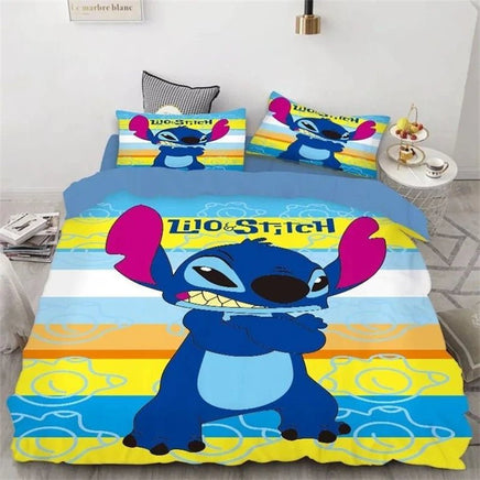 Lilo & Stitch Duvet Cover Cartoon Animation Style Single Double Bedding Set King Size Room Decoration - Lusy Store LLC