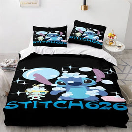 Lilo & Stitch Duvet Cover Cartoon Animation Style Single Double Bedding Set King Size Room Decoration - Lusy Store LLC