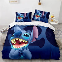 Lilo & Stitch Duvet Cover Cartoon Animation Style Single Double Bedding Set King Size Room Decoration - Lusy Store LLC