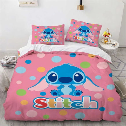 Lilo & Stitch Duvet Cover Cartoon Animation Style Single Double Bedding Set King Size Room Decoration - Lusy Store LLC